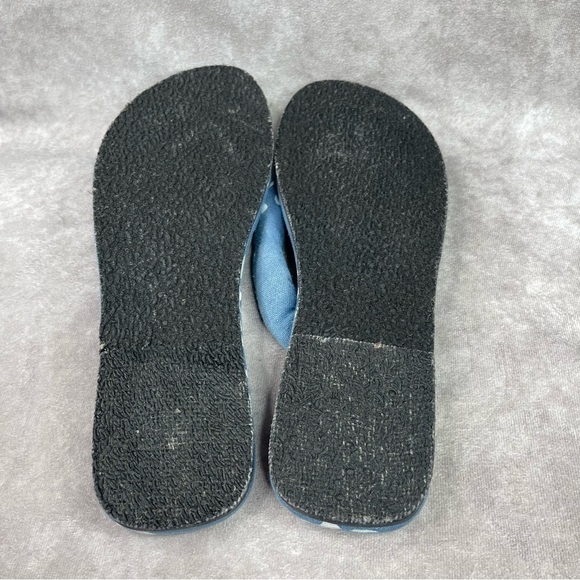 Free People ES Verdra Cotton Thong Sandals In Azure Denim Blue Size 40 US 10 - Picture 5 of 11